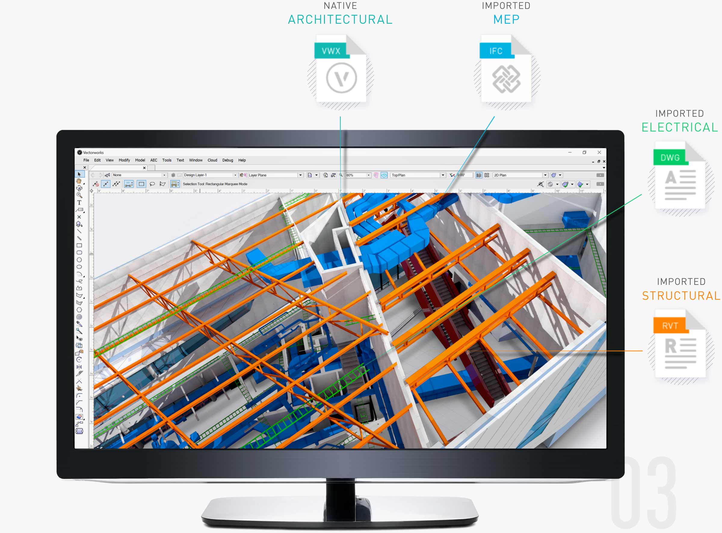 Architect interface showing import/export options Architect interface showing import/export options